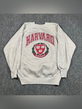 Vintage Harvard University Sweatshirt Mens Large Gray 90s USA Pullover Crewneck